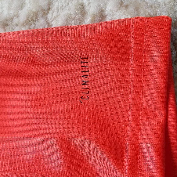 New Adidas Climalite Striped LS Jersey Small Red Orange Black - Picture 13 of 16